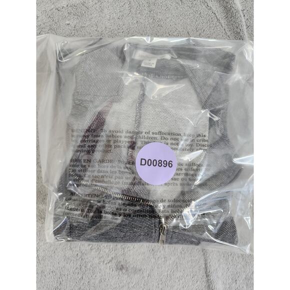 JohnPaulRichard Striped Zip Front Ruched Sleeve Blazer Size S Black Stretch Knit - Picture 9 of 9